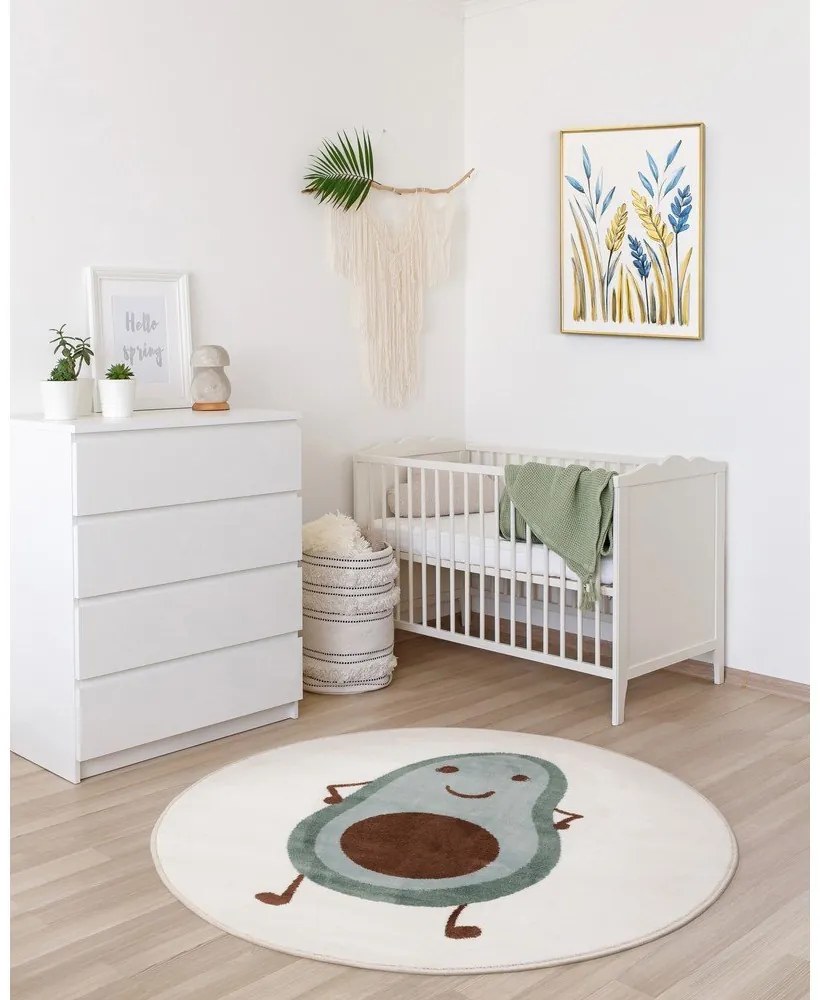 Детски килим в цвят мента и слонова кост ø120 cm Avocado Mint – FD
