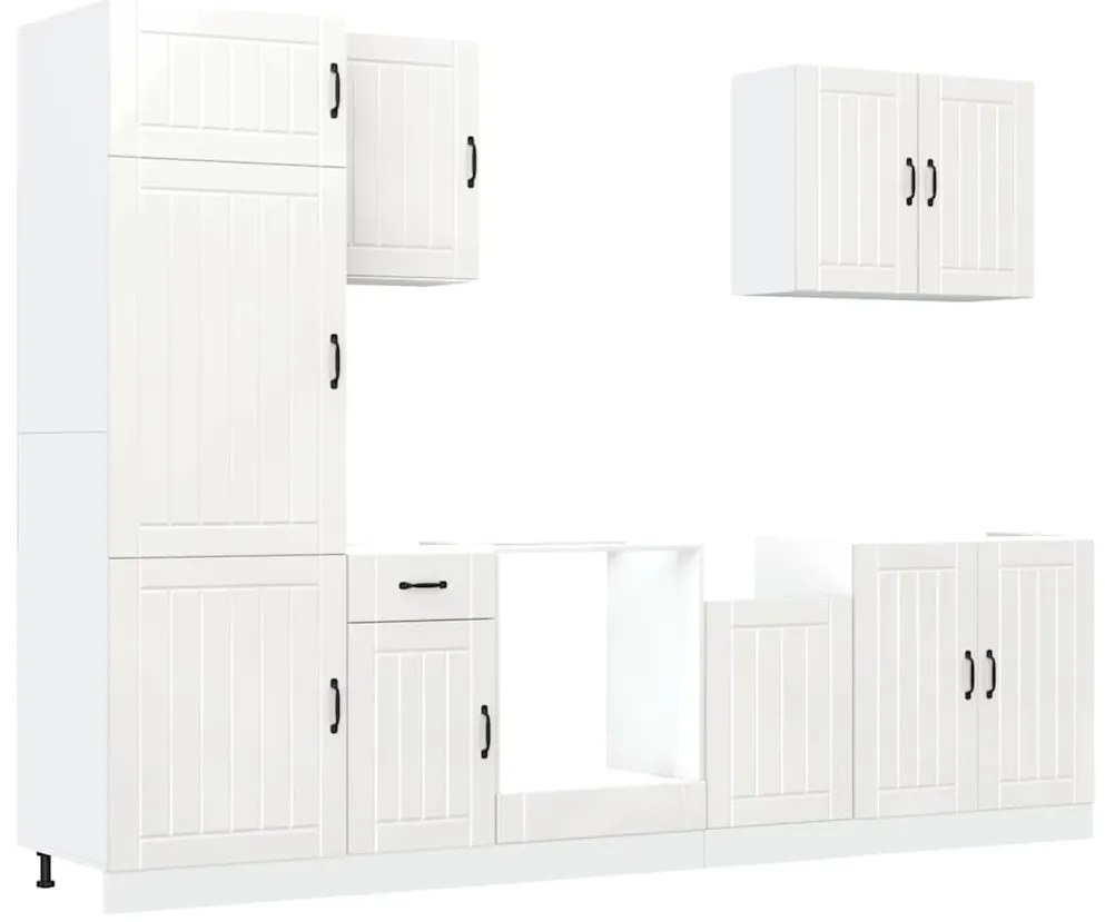 3314771 vidaXL Комплект кухненски шкафове от 7 части Lucca, инженерно дърво