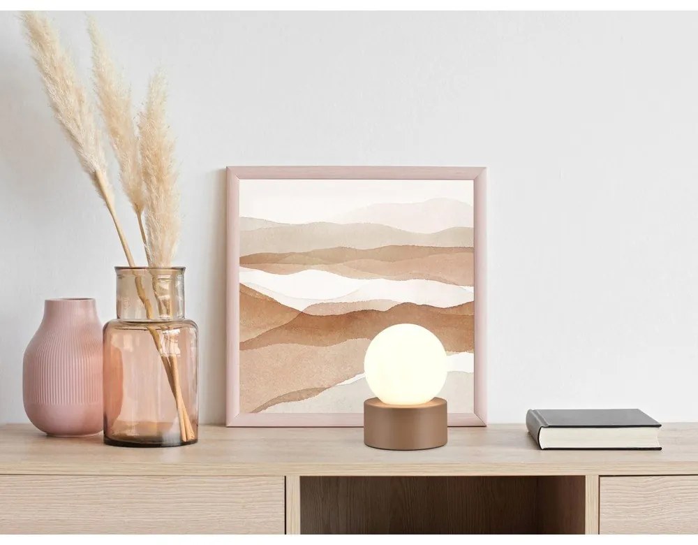 Бяло-кафява настолна лампа (височина 17 cm) Countess - Reality