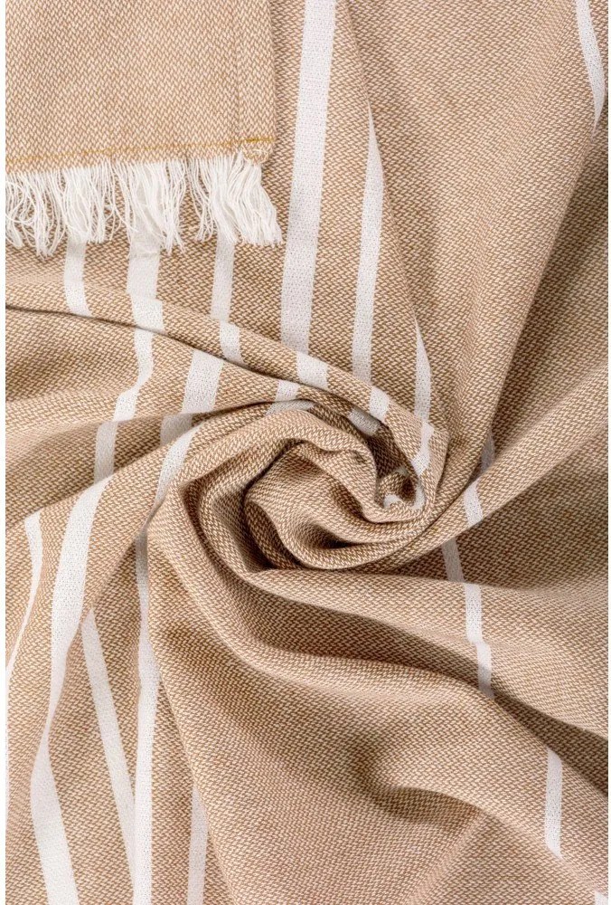 Бежово памучно одеяло 150x200 cm Solene – Tiseco Home Studio