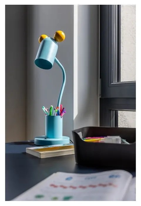 Светлосиня настолна лампа с метален абажур (височина 50 cm) Mouse – GTV