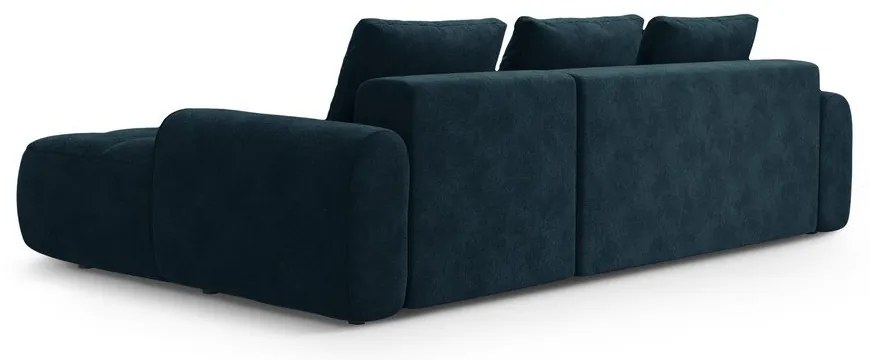 Кадифен сгъваем/с място за съхранение ъглов диван в петролен цвят (десен ъгъл) Linz – Cosmopolitan Design