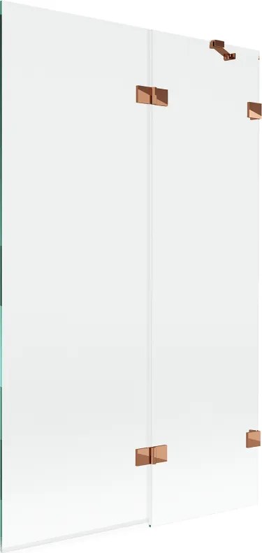 Mexen Lunar душ параван 2-крилен десен 110 x 150 cm, прозрачен, розово злато - 897-110-100-60-00-P