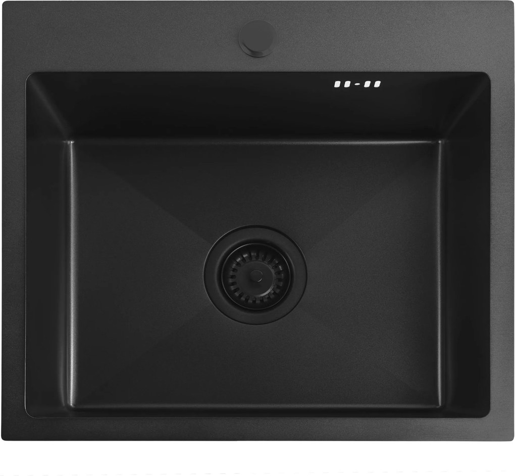 Стоманена мивка с комплект аксесоари 3 бр. REA Leo 50 Black