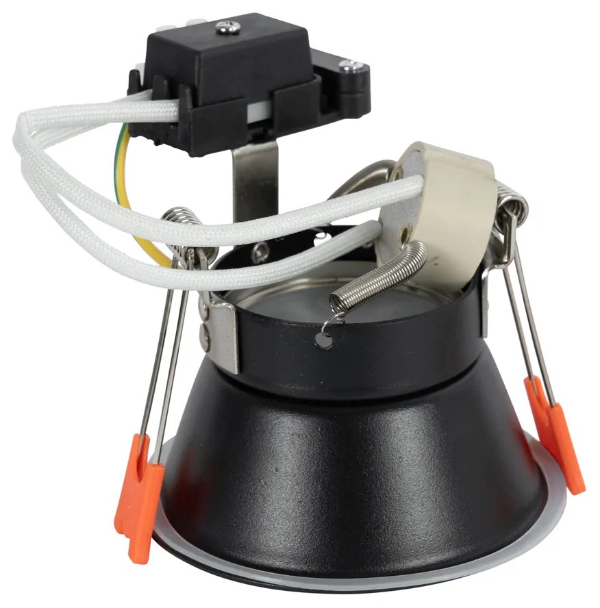 Комплект от 6 вградени прожектора черни GU10 50mm IP44 - Dept