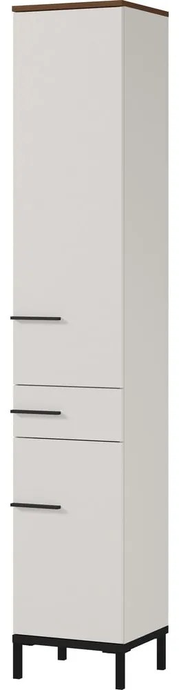 Висок шкаф за баня в сиво и бежово от орех 34x190 cm Yonkers - Germania