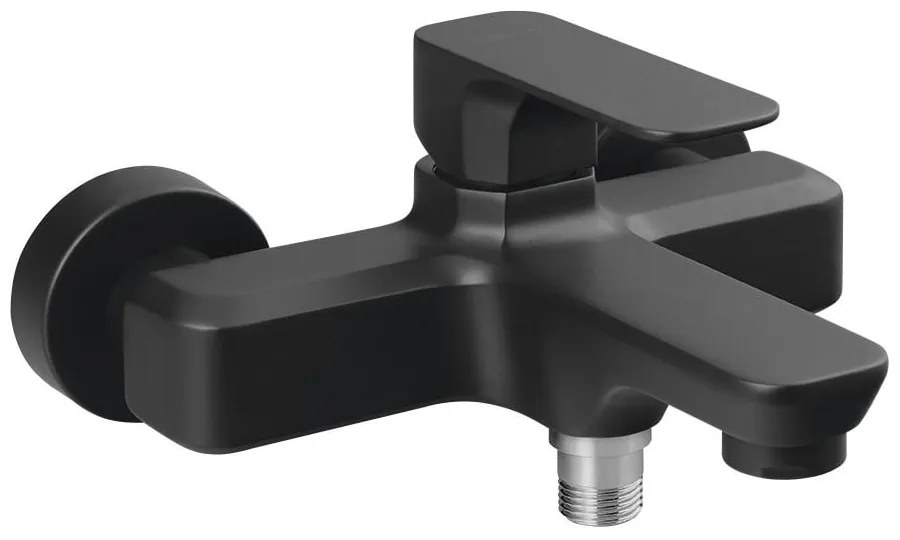 Матово-черна стенна батерия за вана (2 изхода) Spy – Sapho