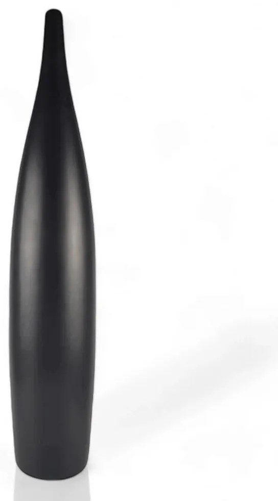 Керамична ваза 70 см матова черна