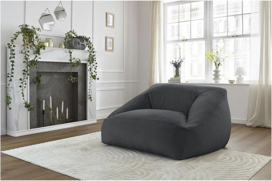 Тъмносив пуф от изкуствен косъм Lilibet – Bobochic Paris