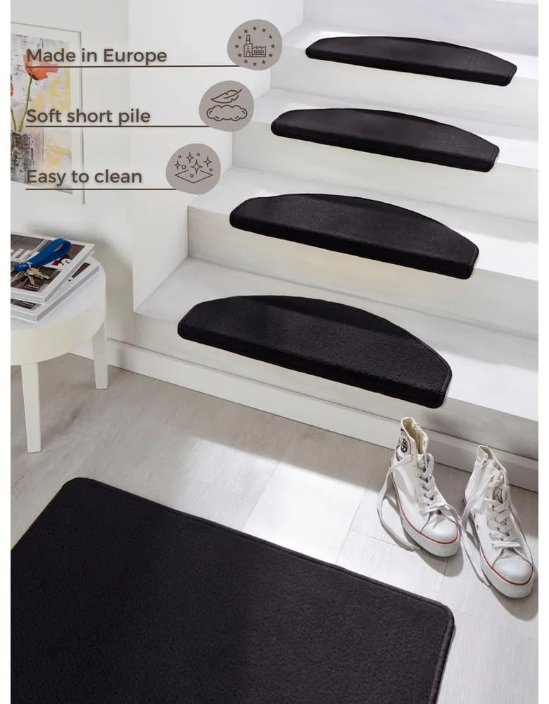 Комплект от 15 черни стъпала за стълби, 23 x 65 cm Fancy - Hanse Home