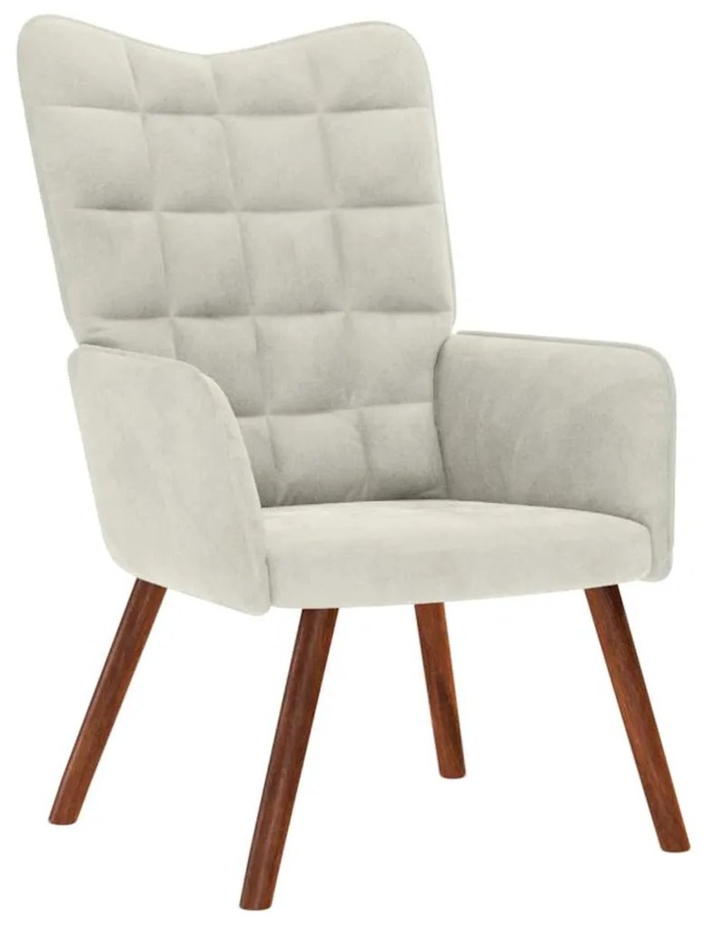 4016819 vidaXL Релакс стол, кремав, кадифе