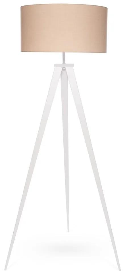 Подова лампа с бели метални крака и бежов абажур Kiki - Bonami Essentials