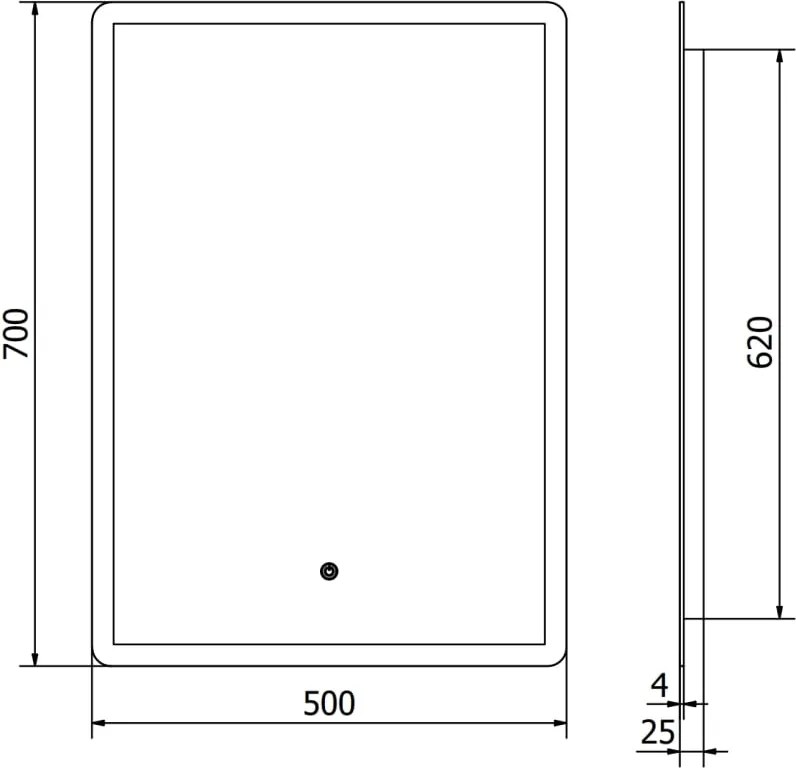 Mexen Navia осветено огледало за баня 50 x 70 см, LED 6000K, анти-мъгла - 9803-050-070-611-00