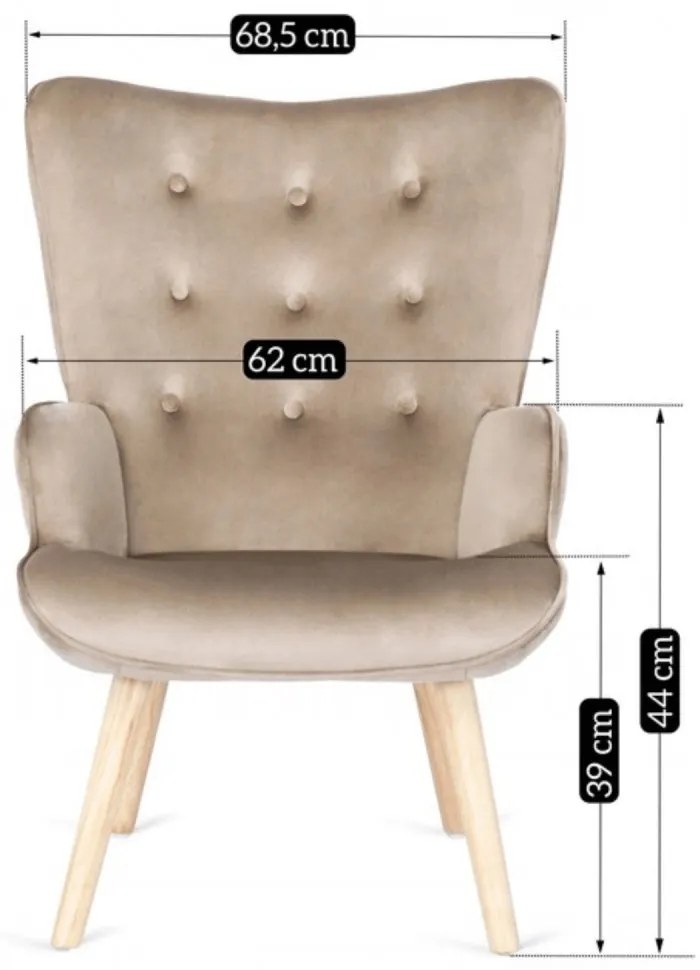 Удобен релаксиращ фотьойл с подложка за крака LOZANO - бежов