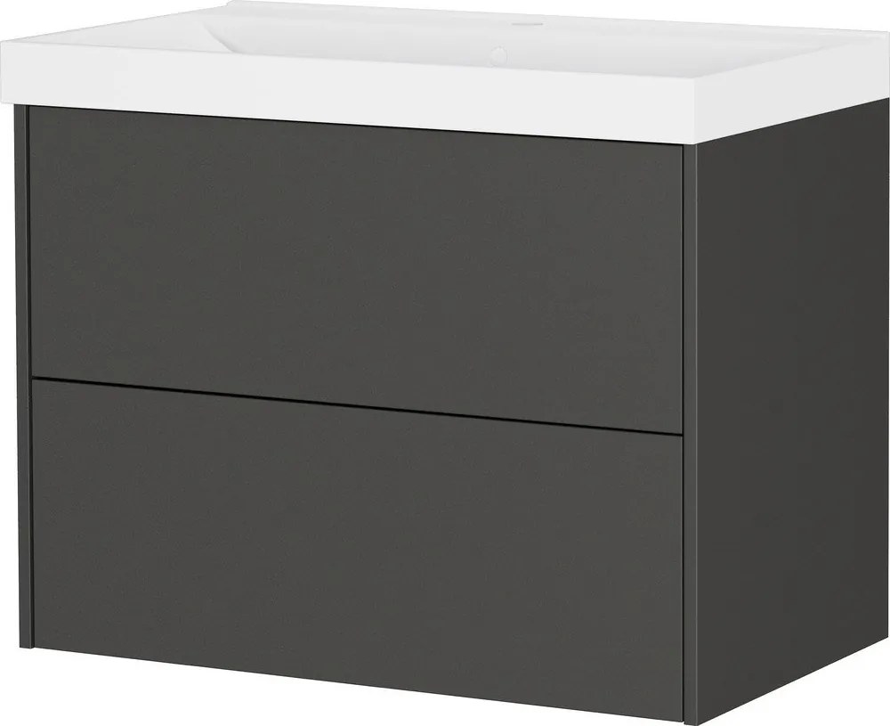 Антрацитен матов стенен шкаф за мивка 81x65 cm Bodera – Germania