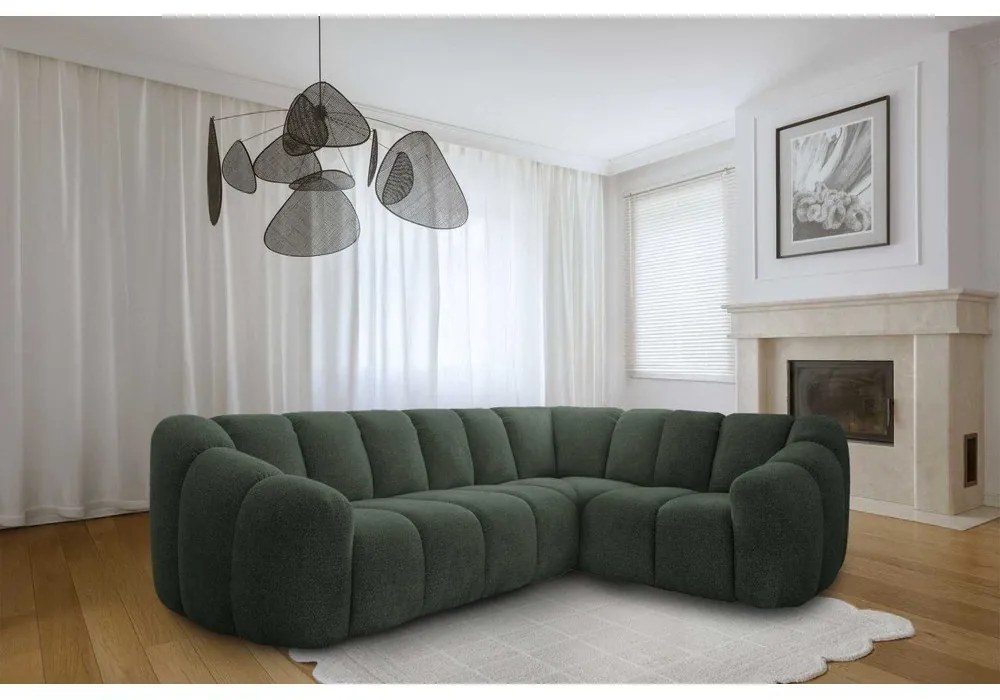 Тъмнозелен ъглов диван (десен ъгъл/L форма) Shell – Miuform