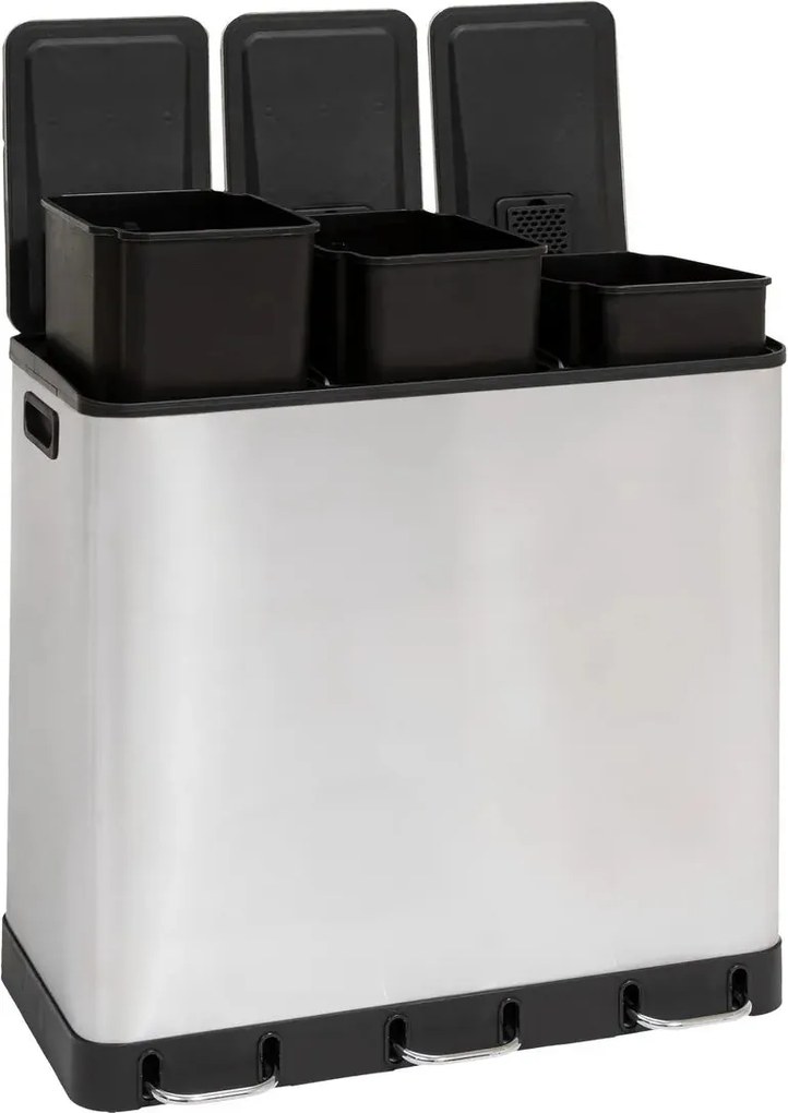 Кош за рециклиране 5five Ariane, Инокс, 3x18 l