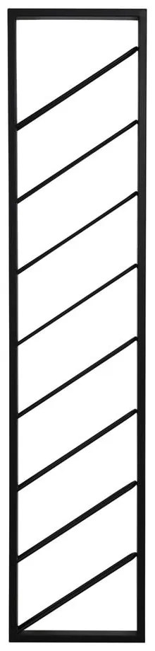 Черен стенен метален стелаж за вино брой бутилки 8 36x160x6 cm Malbeo – Light &amp; Living