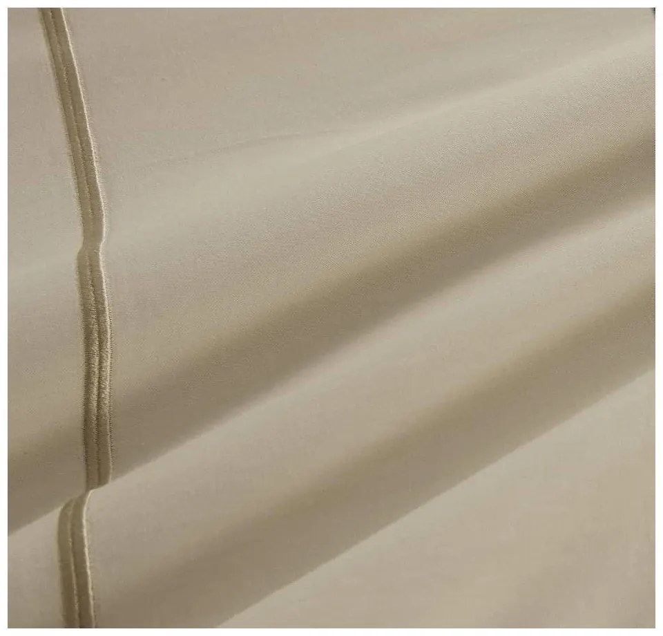 Бежово двойно удължено спално бельо от памук Renforcé с включен долен чаршаф/6 части 240x220 cm Calm of Lines – Mila Home Luxury