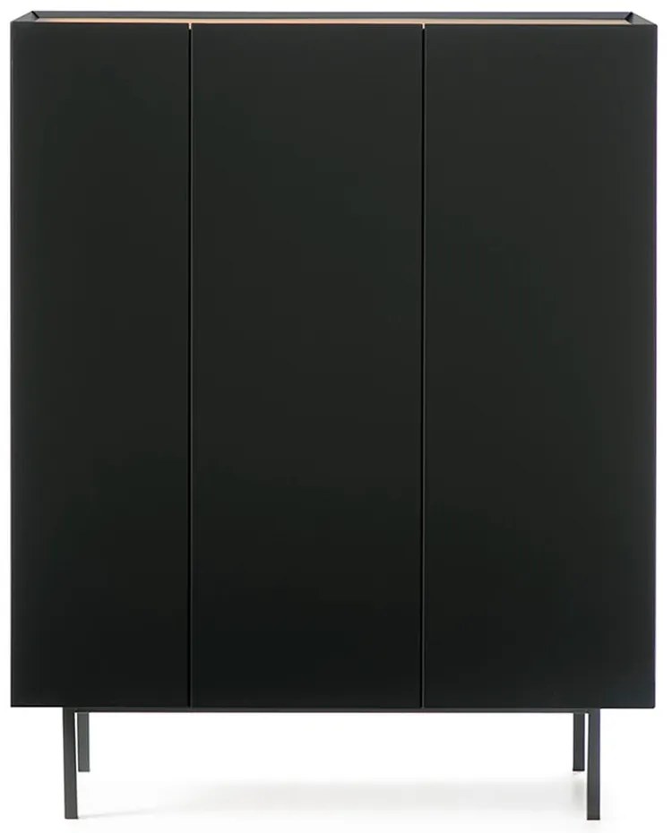 Черен висок скрин от декор от дъб 95x120 cm Arista – Teulat