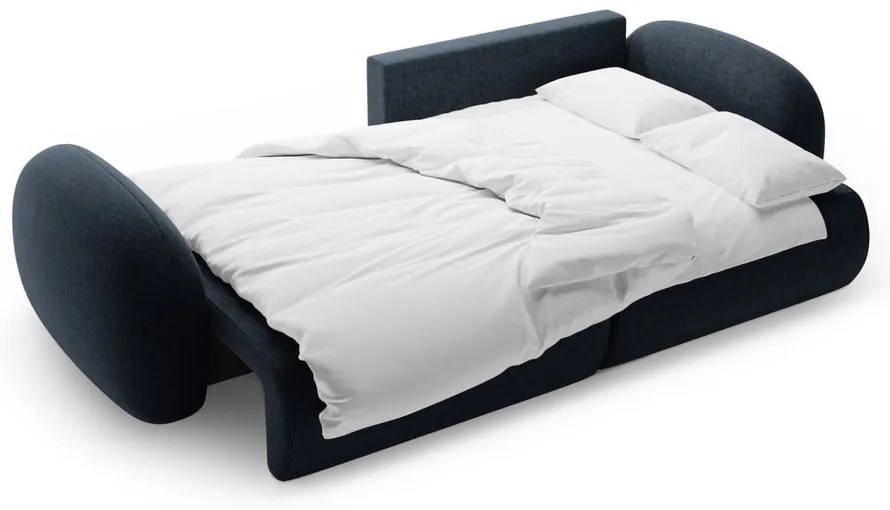 Тъмносин шенилов сгъваем/с място за съхранение ъглов диван Tonale – Cosmopolitan Design