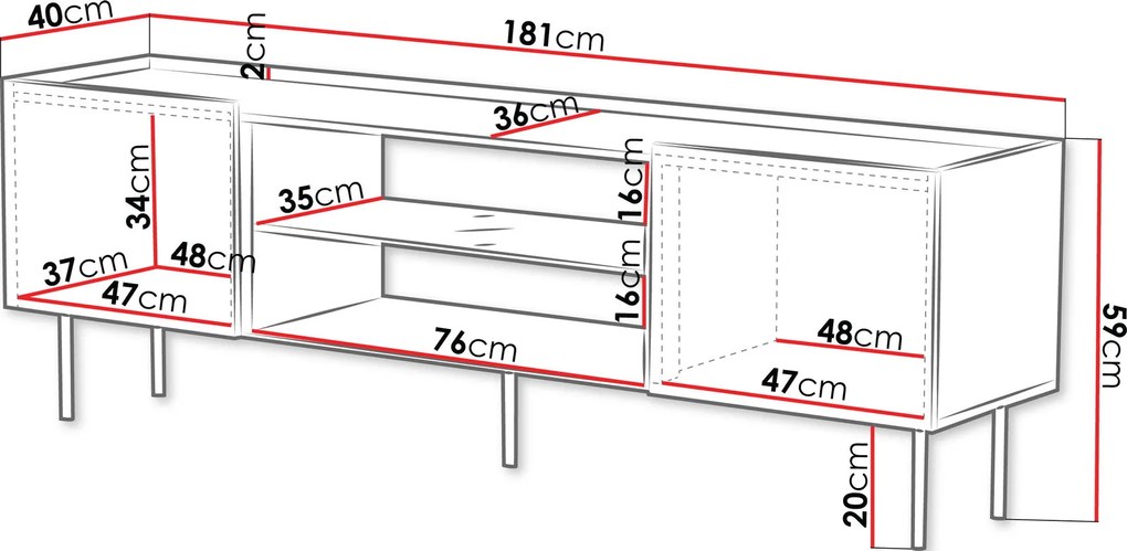 ТV шкаф Lucca 2D-Mauro