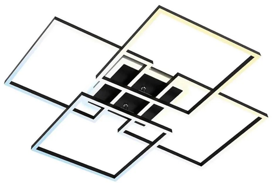 Brilo - LED димируем таванен плафон FRAME 50W/230V Wi-Fi Tuya + дистанционно управление 72,4x72,4см черен
