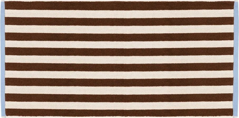 Кафява/кремава памучна хавлиена кърпа от тери 70x140 cm Gobo – noo.ma