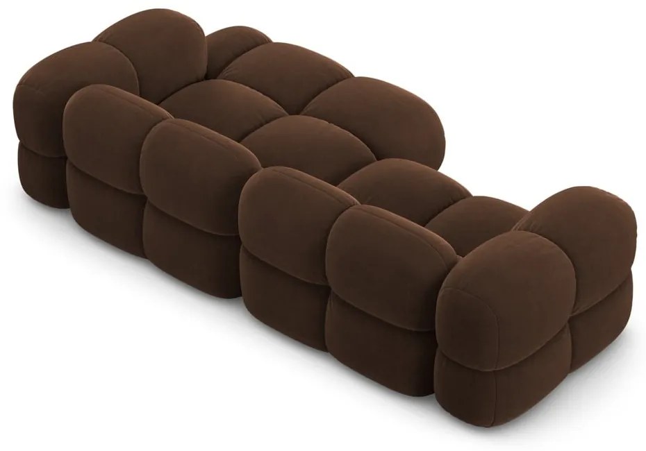 Тъмнокафяв кадифен ъглов диван (десен ъгъл) Loretto – Cosmopolitan Design