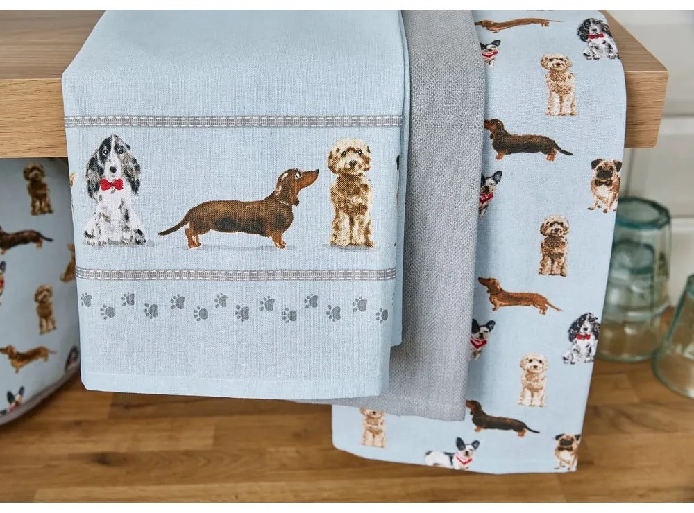 Комплект от 3 кухненски кърпи Curious Dogs - Cooksmart ®