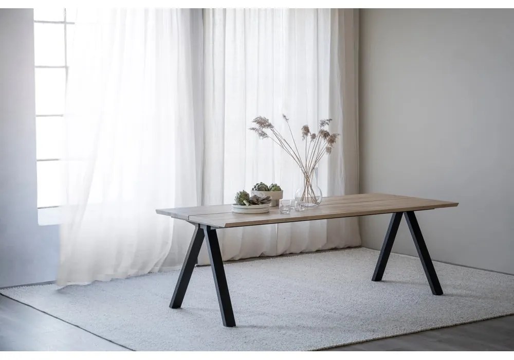 Сгъваема маса за хранене с дъбов плот 220x100 cm Carradale - Rowico