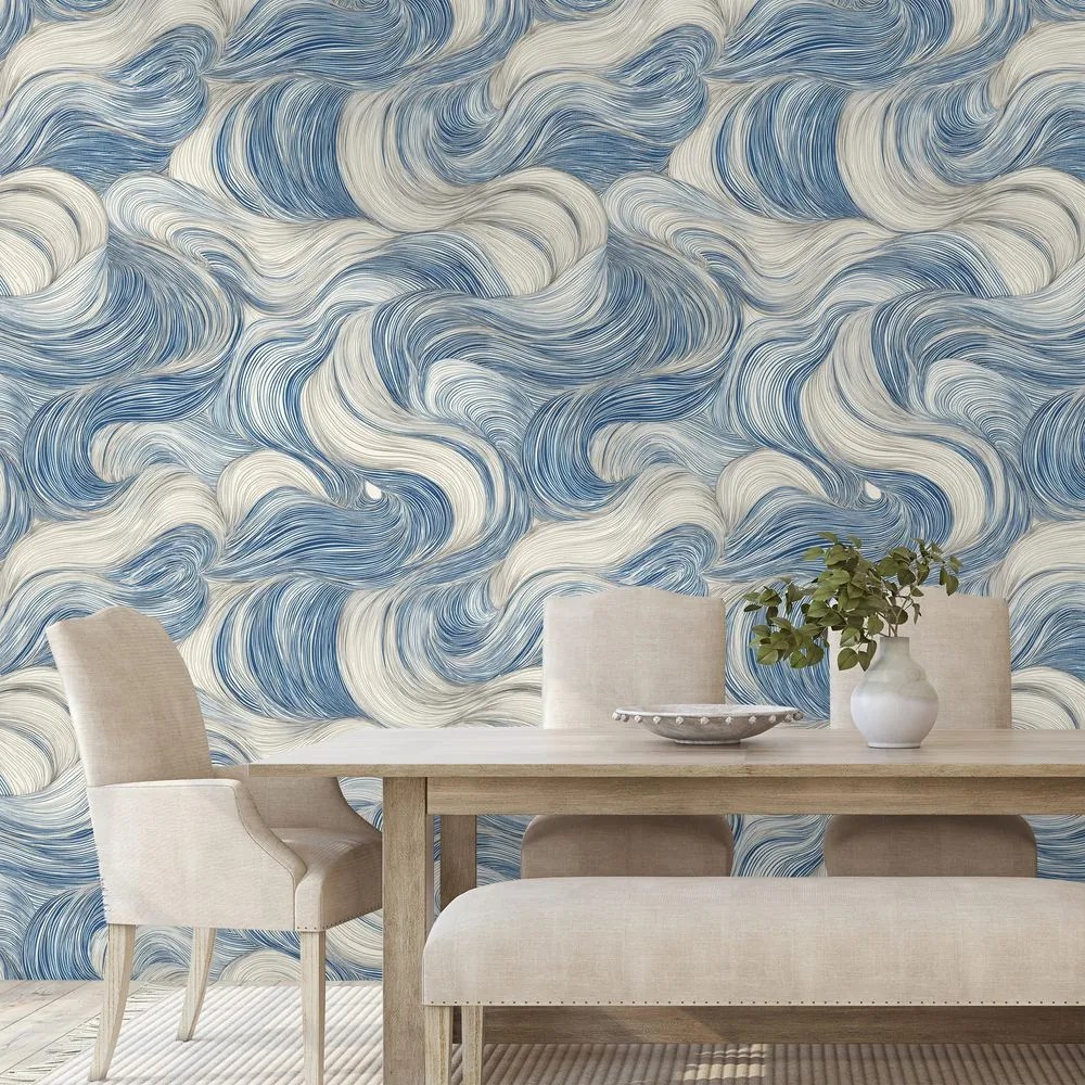 Фототапет – Сини вълни в движение