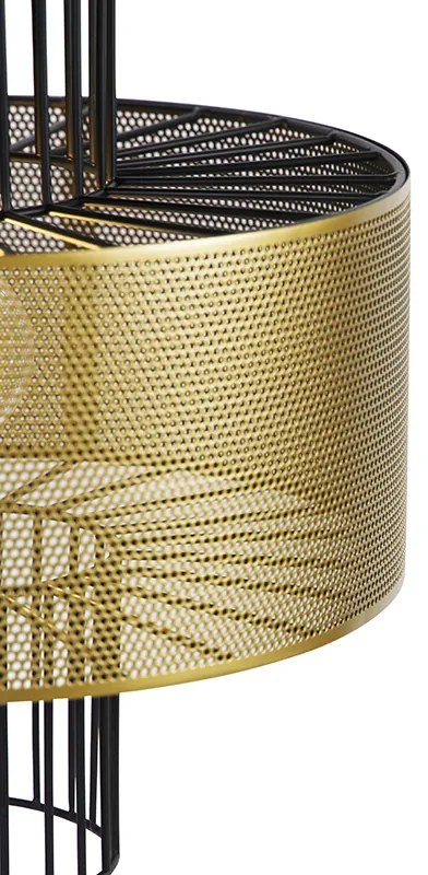 Дизайнерски висящ аплик златен с черен 30 см - Tess