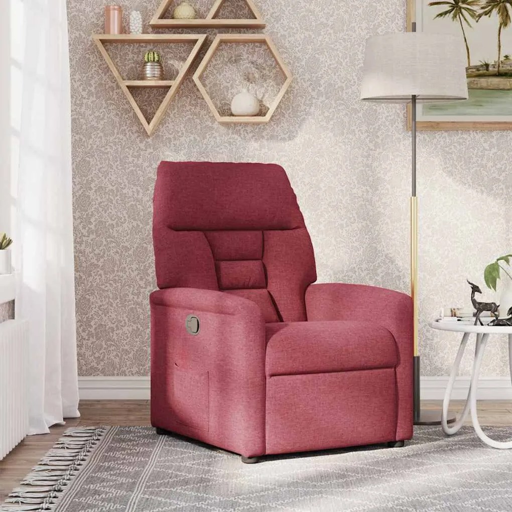 4015545 vidaXL Стол реклайнер, виненочервен, текстил
