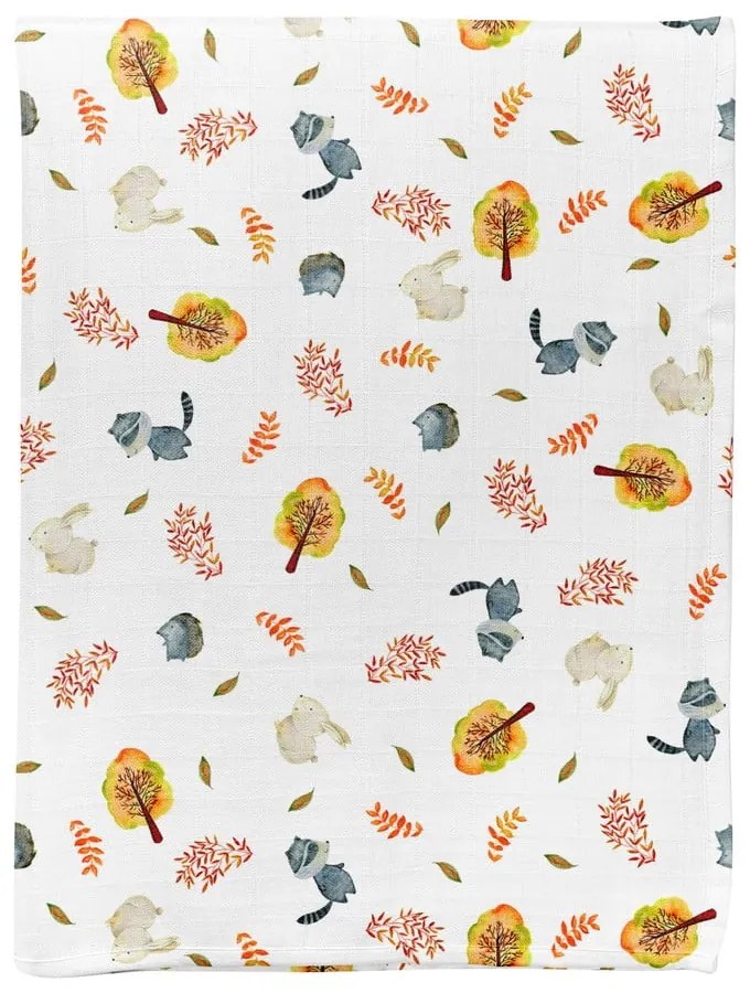 Бяло муселиново бебешко одеяло 75x100 cm Forest – Mijolnir