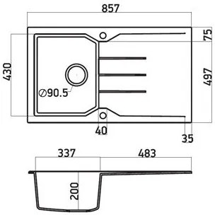 Измийте Sanitec 805-Pietra