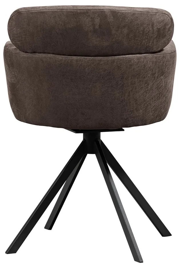 Тъмнокафяв тапициран трапезен стол с подлакътници Fenne – WOOOD