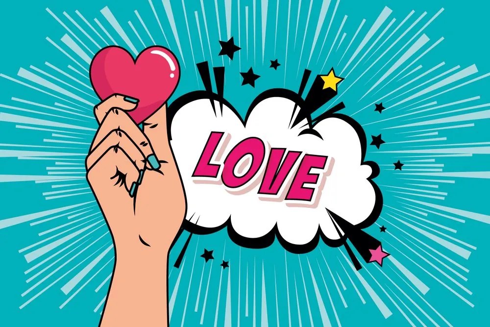 Тапет – С поп арт дизайн - LOVE