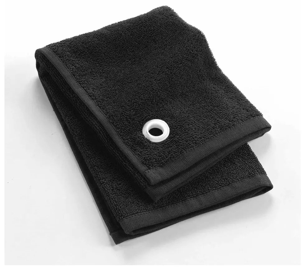 Черна памучна кърпа от тери 50x50 cm Cuistot – douceur d'intérieur