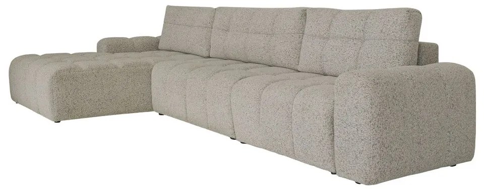 Светлокафяв разтегателен модулен ъглов диван с място за съхранение (ляв ъгъл) Lulu – Miuform