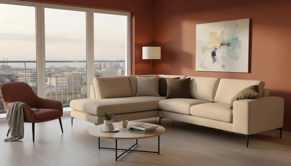 Ъгъл диван Senso-Right-270φ 200β cm.-beige