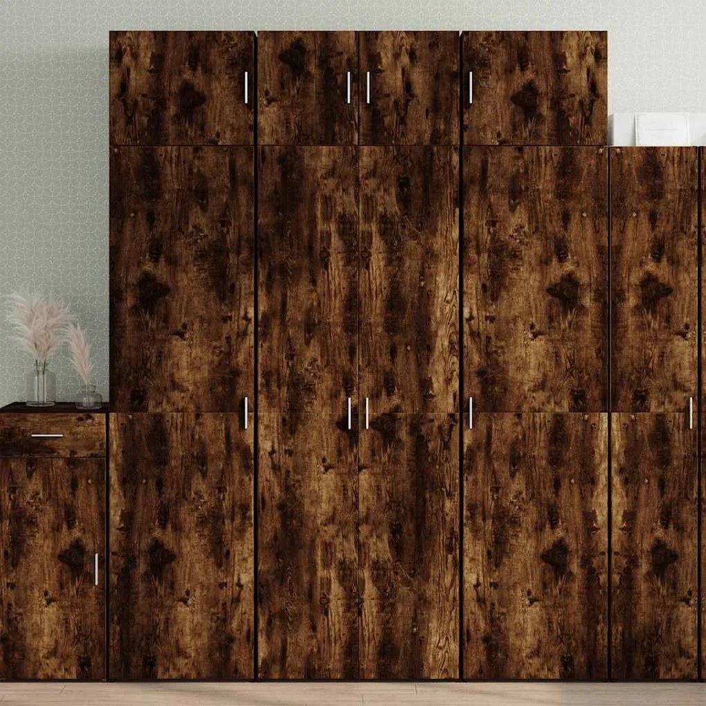 3281333 vidaXL Шкаф за съхранение, опушен дъб, 70x42,5x225 см, инженерно дърво
