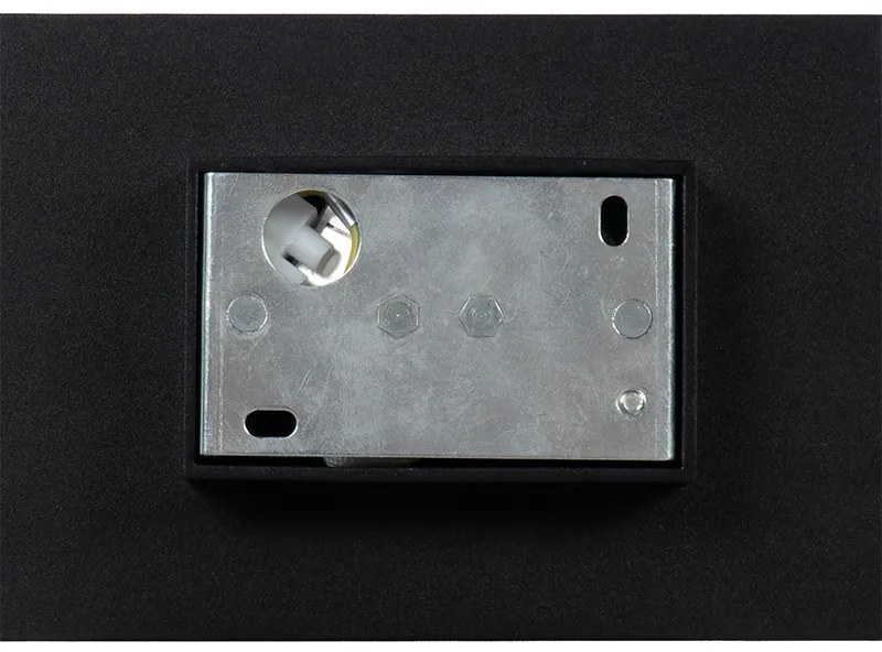 Модерен стенен аплик черен със златен интериор правоъгълен - Alone