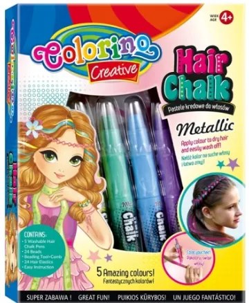 Colorino - Комплект пастели за коса Girls металик 5 цвята