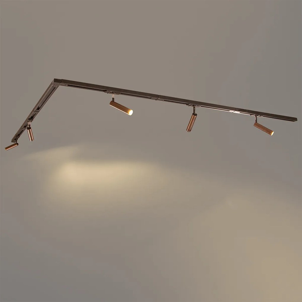 Модерна релсова система за осветление с 5 прожектора тъмен бронз 1-фазов - Iconic Ivy