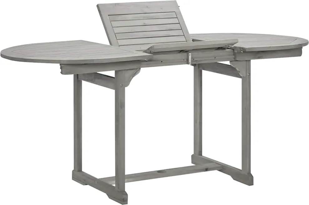 316574 vidaXL Градинска трапезна маса (120-170)x80x75 cм акациево дърво масив