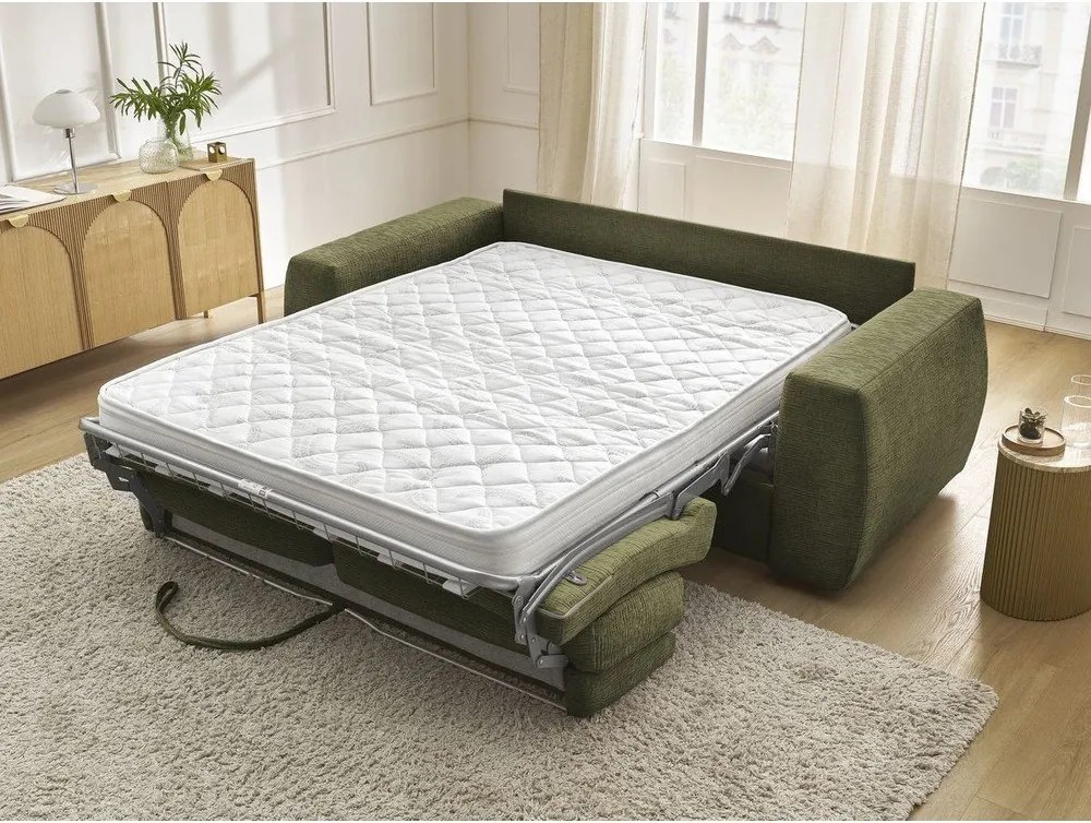 Зелен шенилов диван за ежедневно спане/сгъваем 220 cm Hugo – Bobochic Paris