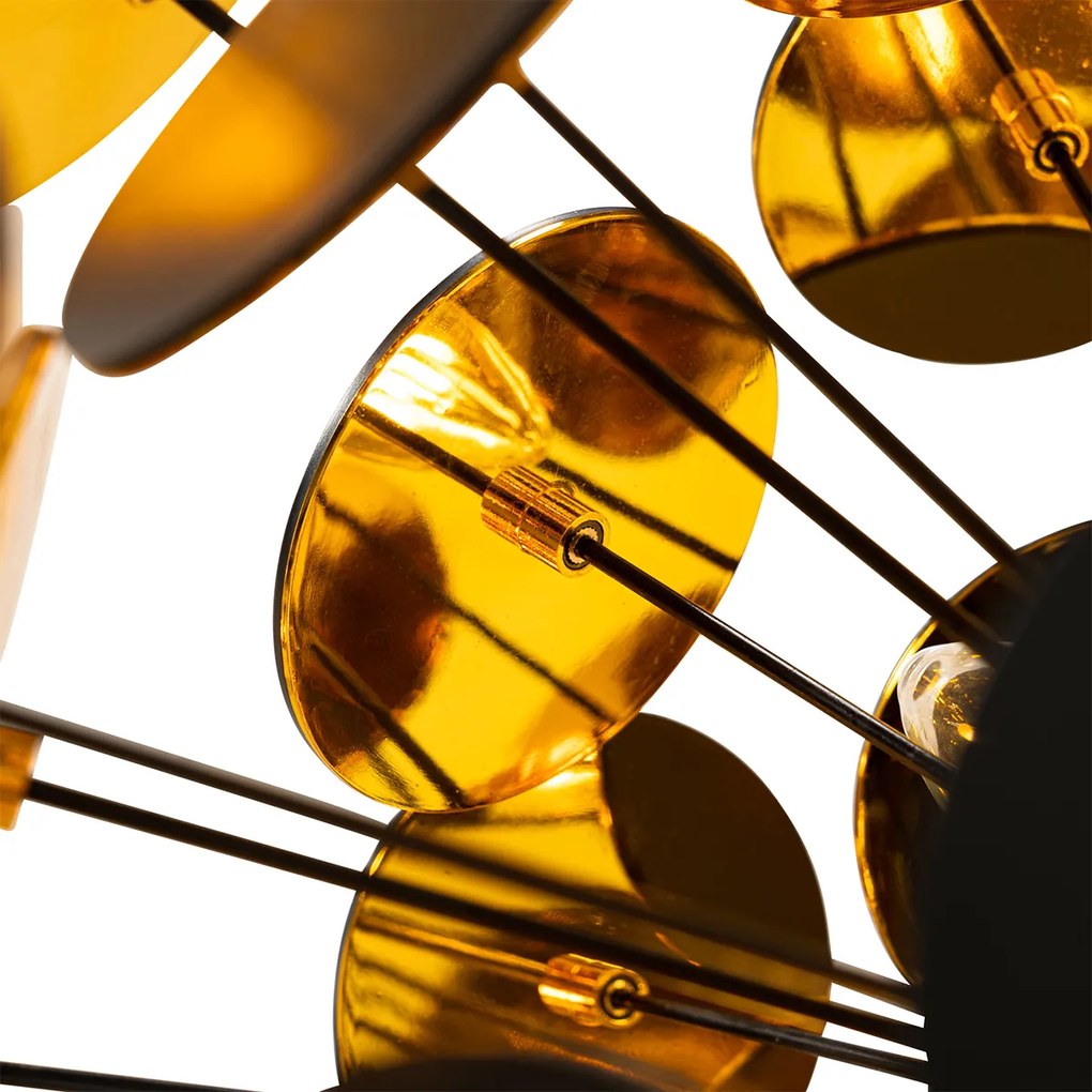 Дизайнерски висящ аплик черен и златен - Cerchio