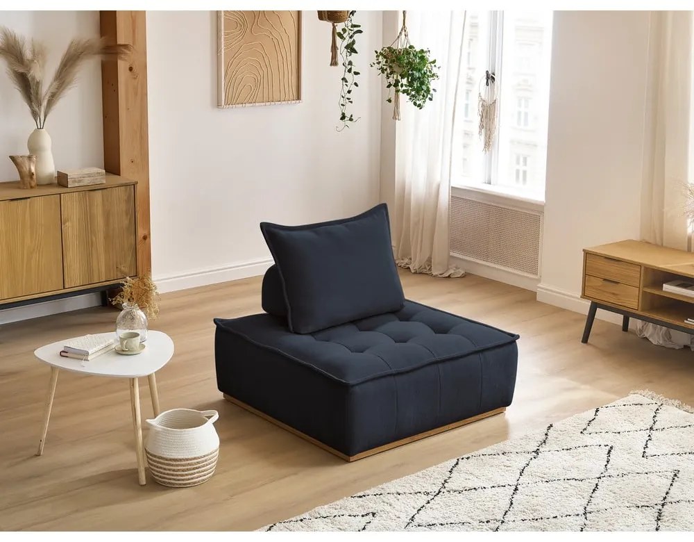 Тъмносиньо шенилово кресло Elisa – Bobochic Paris