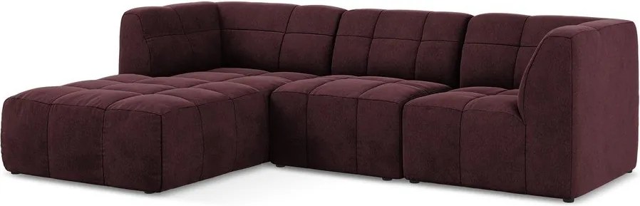 Бордо кадифен ъглов диван (ляв ъгъл) Aloha – Makamii